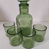 Carafe and matching tumblers in molded glass
