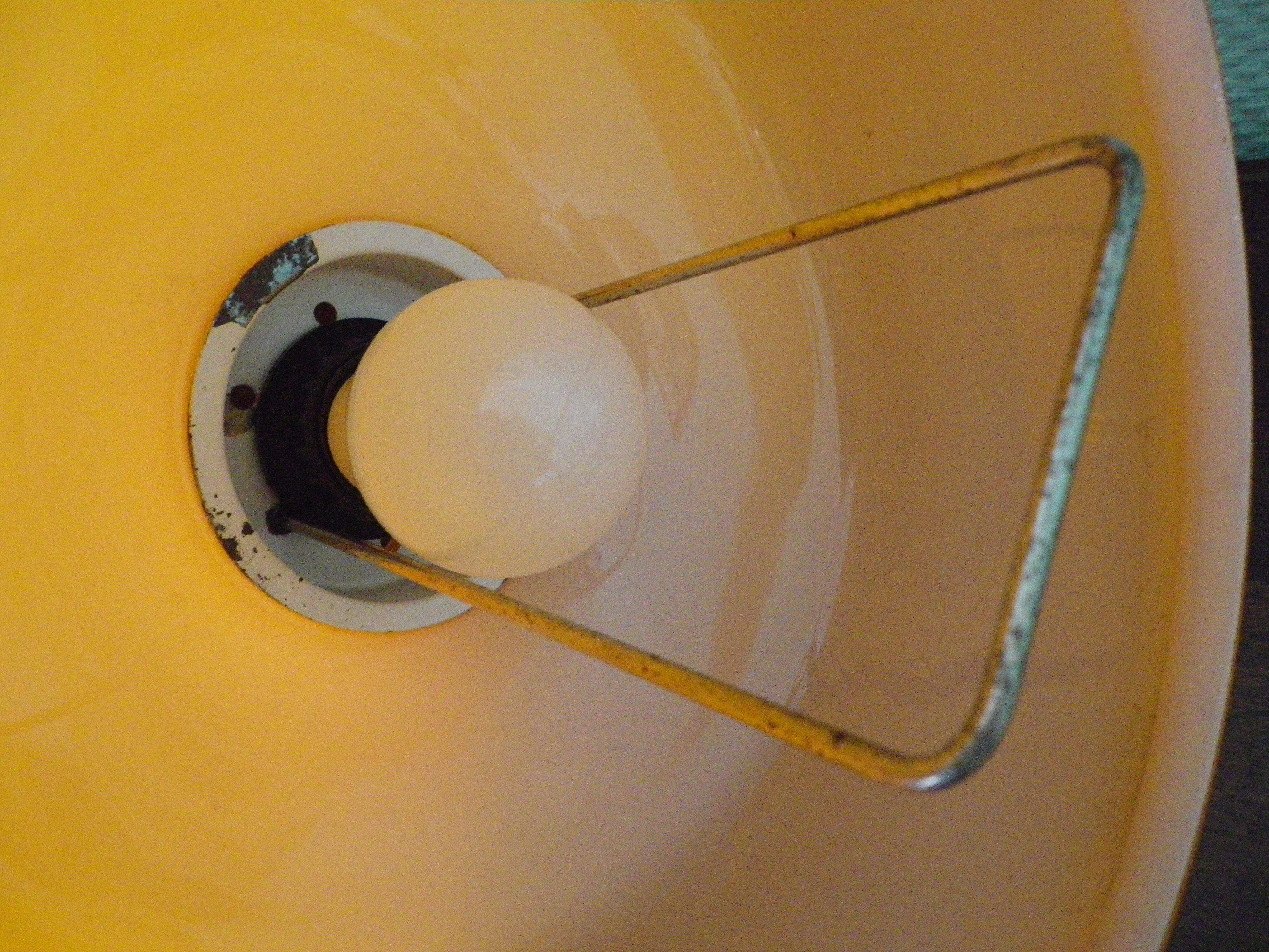 Suspension mounted downhill in orange, metal, glass - 60s