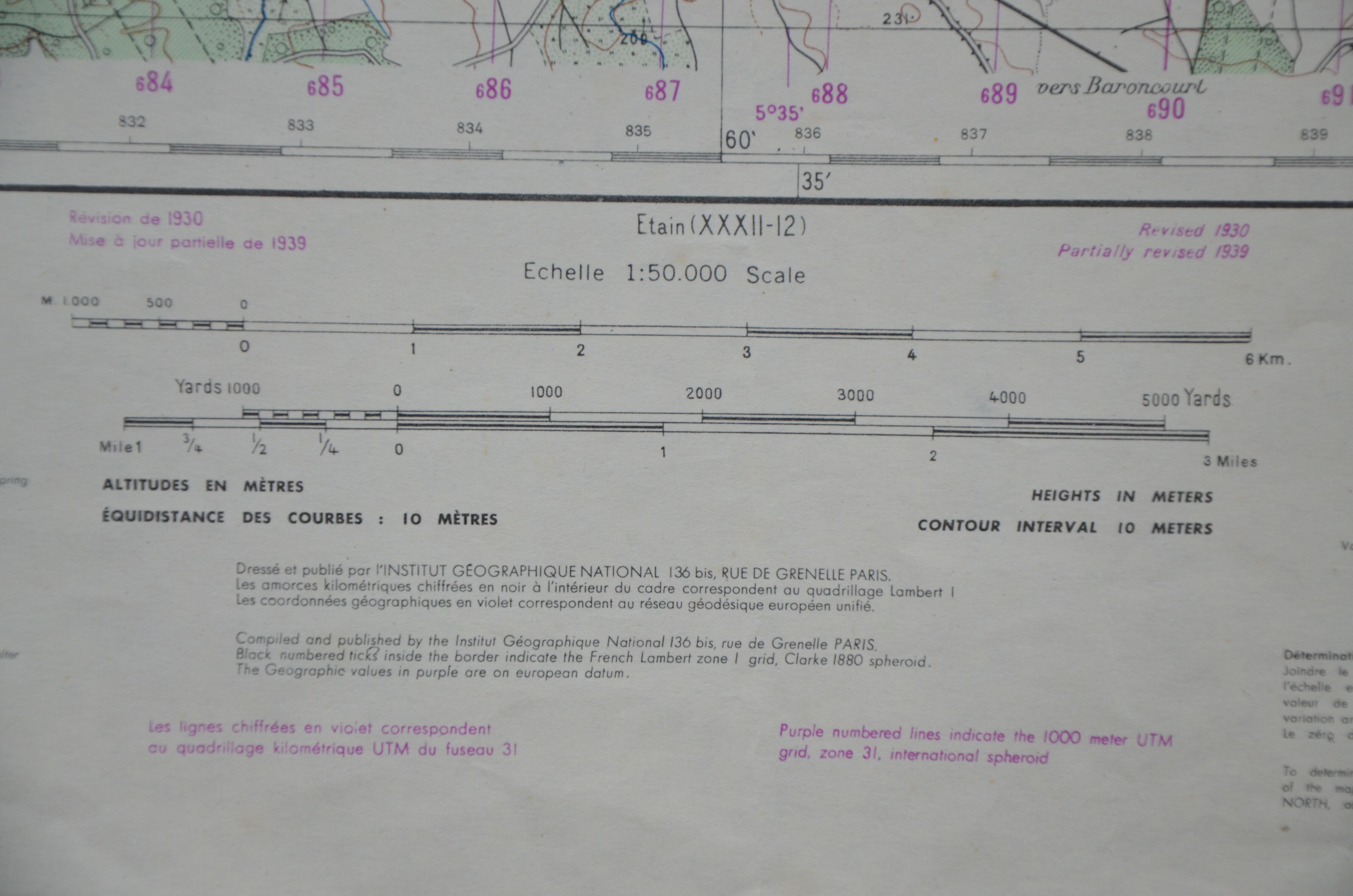 Vintage map of Longuyon