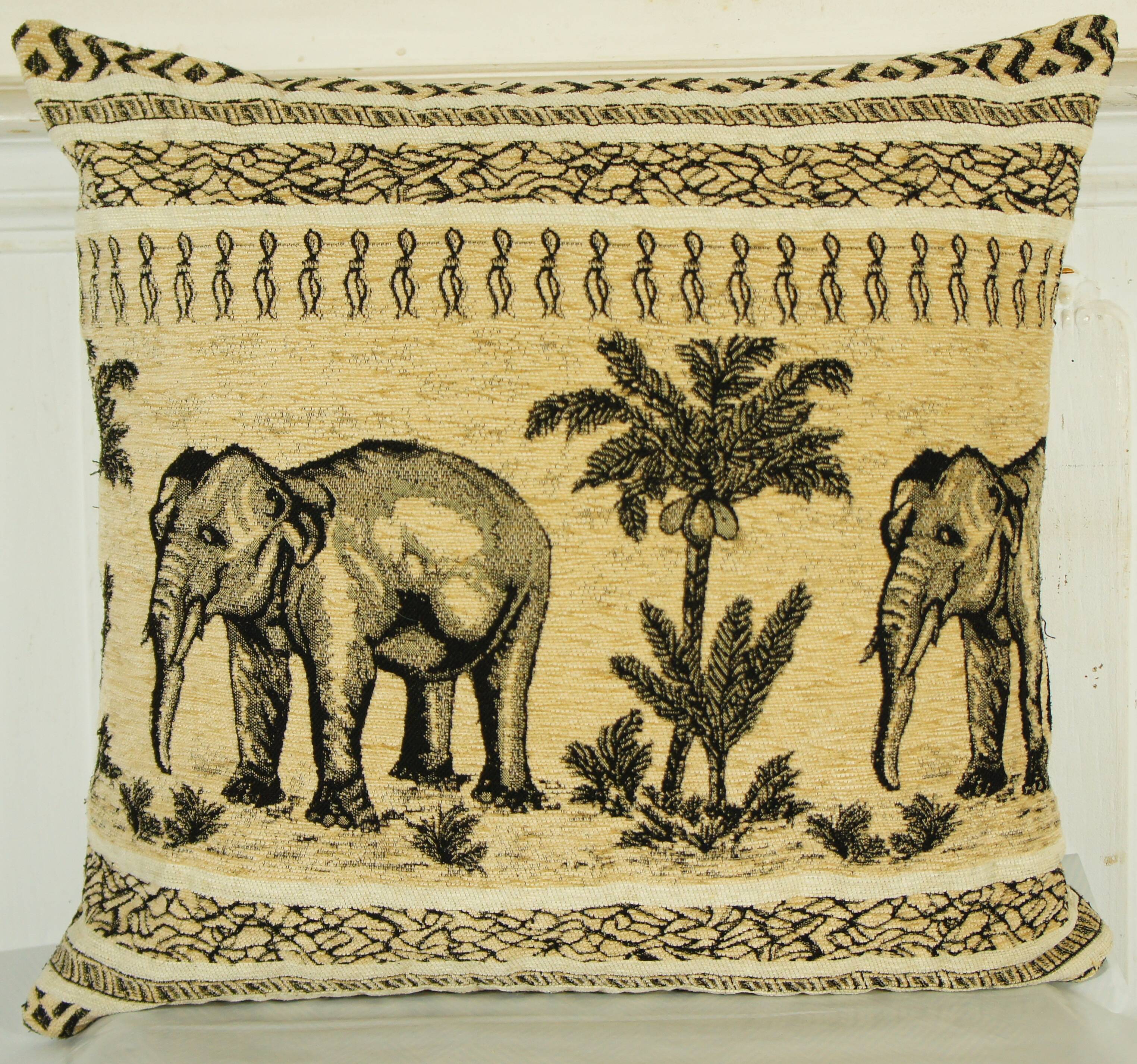 Ethnic velvet elephant cushion