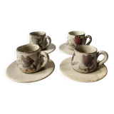 4 coffee cups Gustave Reynaud the murier in Vallauris, 1960s