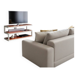 Meuble tv / home cinéma design norstone esse av - 3 niveaux - acier & verre