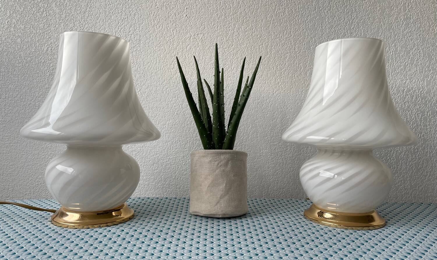 Paire de lampes champignon Murano