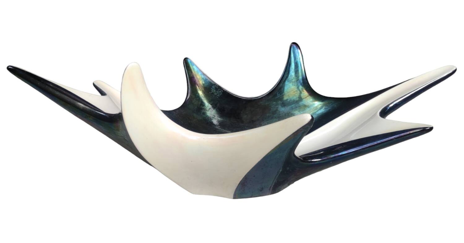 Very large Verceram iridescent ceramic bowl