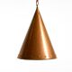 1960s cone pendant lamp in copper by th. valentiner copenhagen denmark