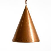 1960s cone pendant lamp in copper by th. valentiner copenhagen denmark