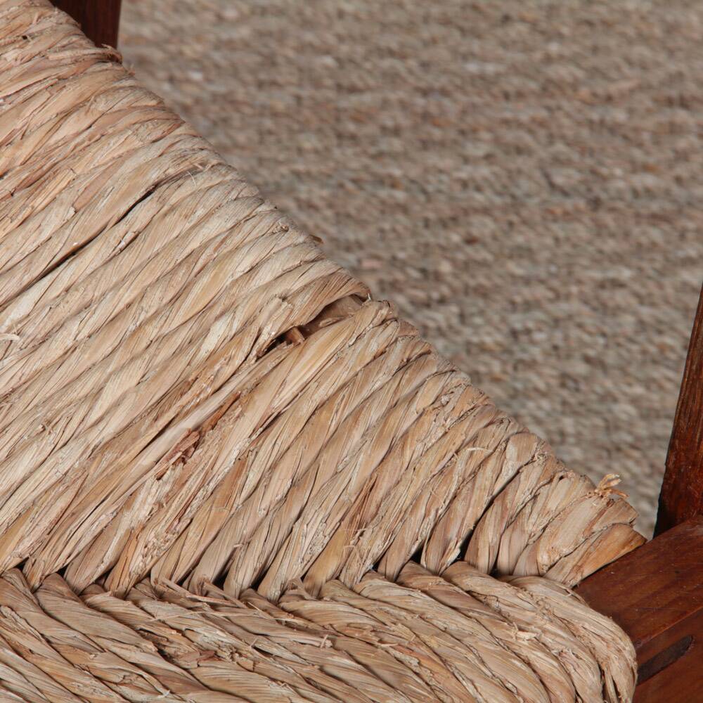 Rush seat chair in solid wood, French craftsmanship, 1950.