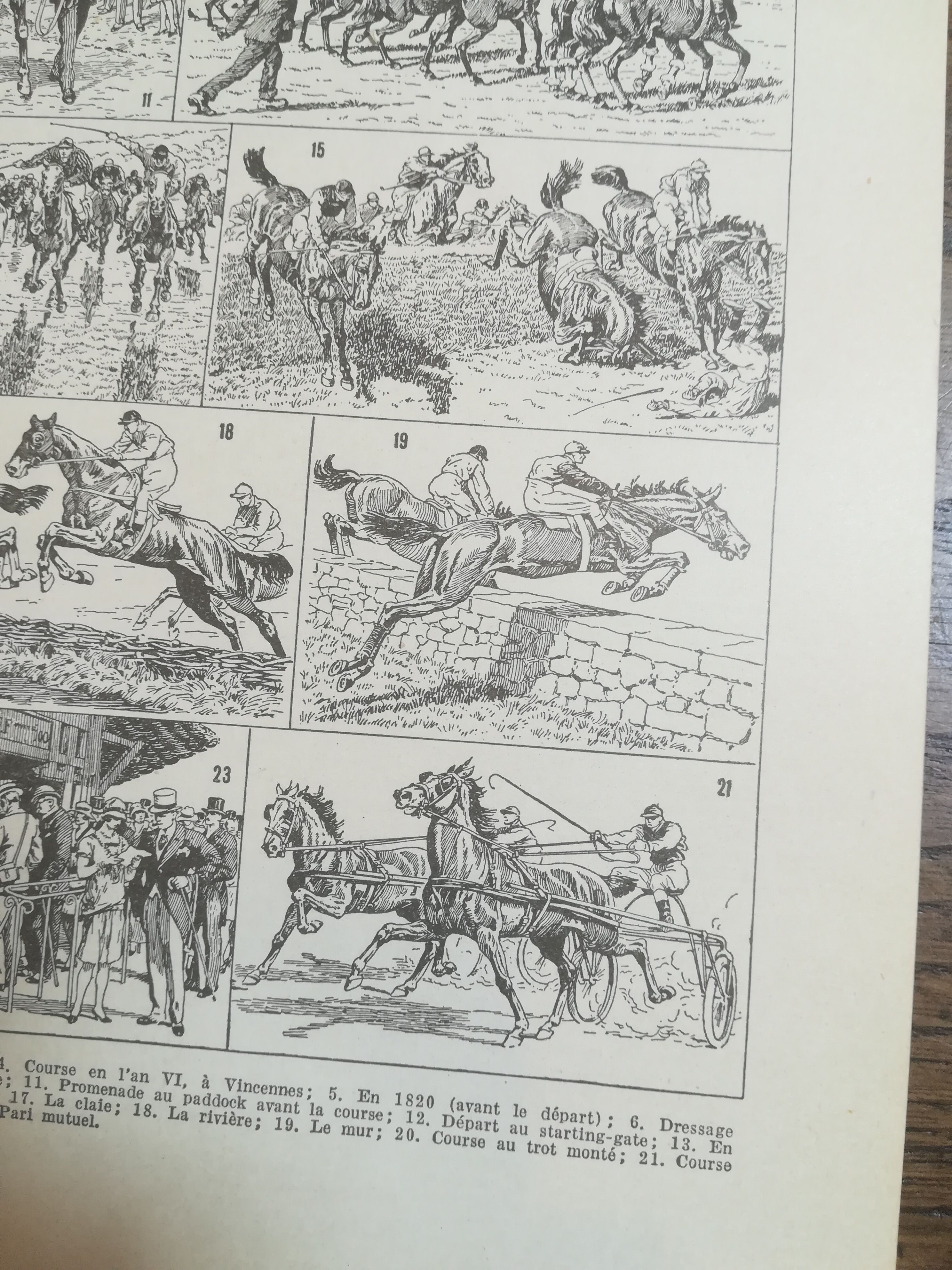 Lithograph on horse racing from 1928