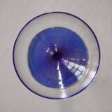 Set of 4 glass (ice cream) bowls, blue stem, Codec