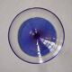 Lot de 4 coupes (à glace) en verre, pied bleu, Codec