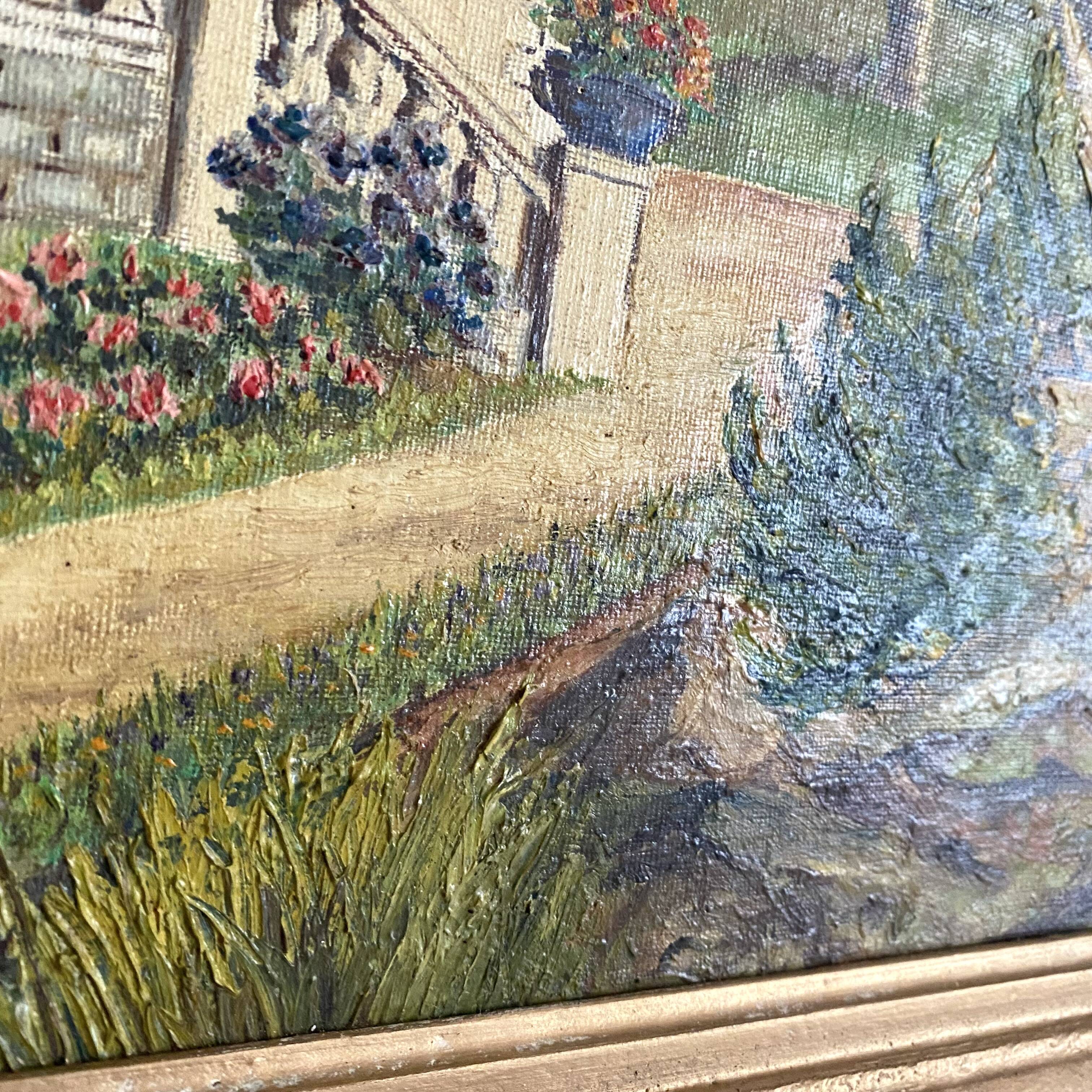 Seaside painting of the Mediterranean, oil on cardboard signed A. Alauzen.