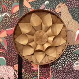 Large wooden wall light, Scandinavian design, 1950s.