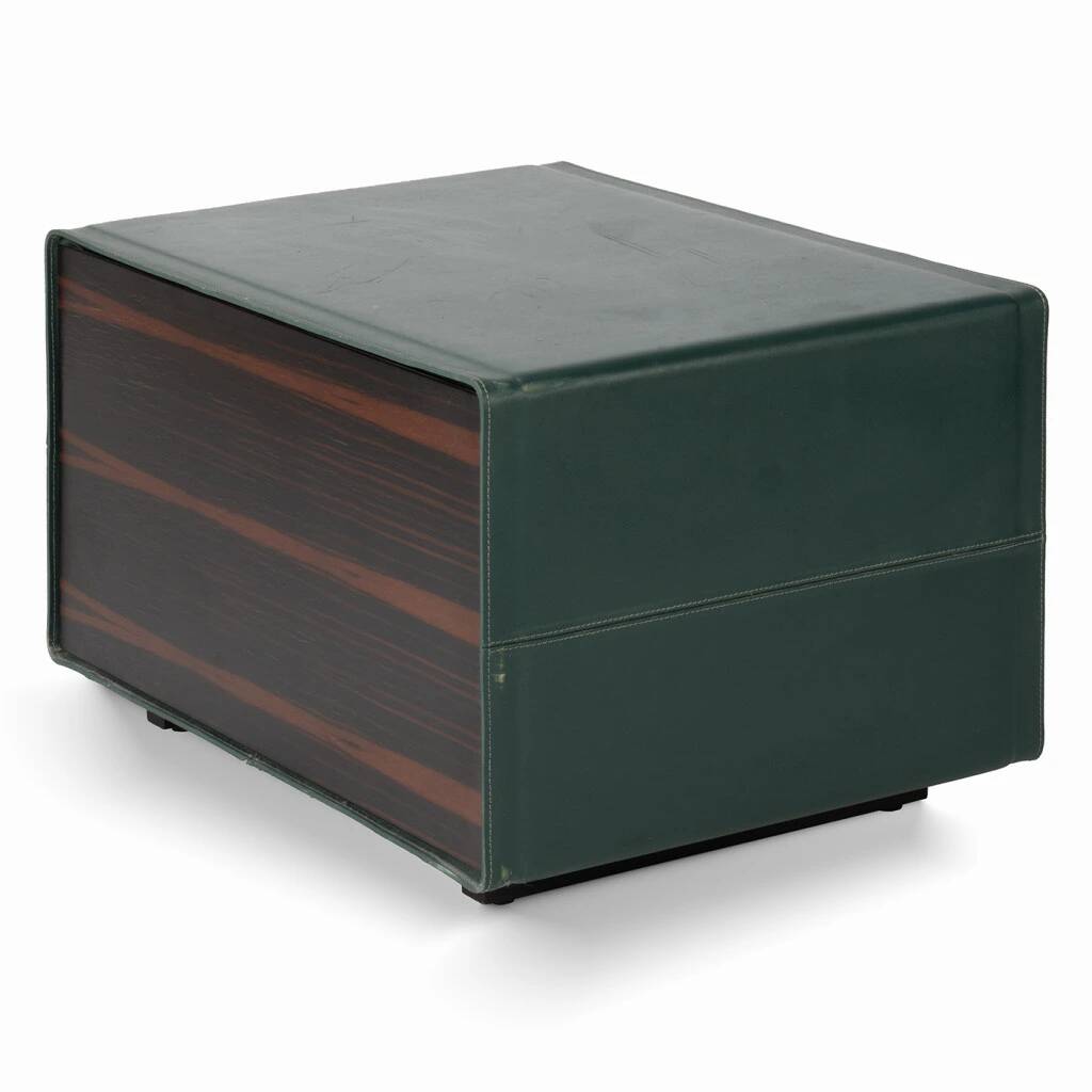 Leather footstool made in the 1970s