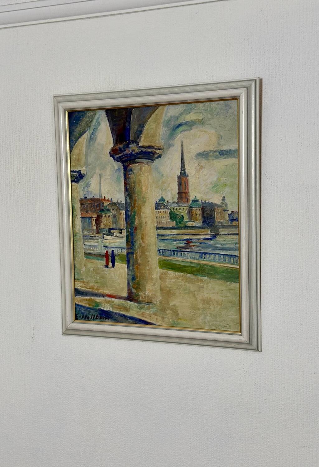 Swedish Oil on Panel – “Stockholm Motif” by Emil Hellbom (1895–1969)