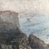 Oil on "marine" canvas, early 20th century