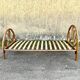 Single rattan and peacock cane bed