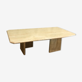 Table en travertin rectangle avec 2 pieds en l