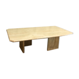 Rectangle travertine table with 2 L-legs