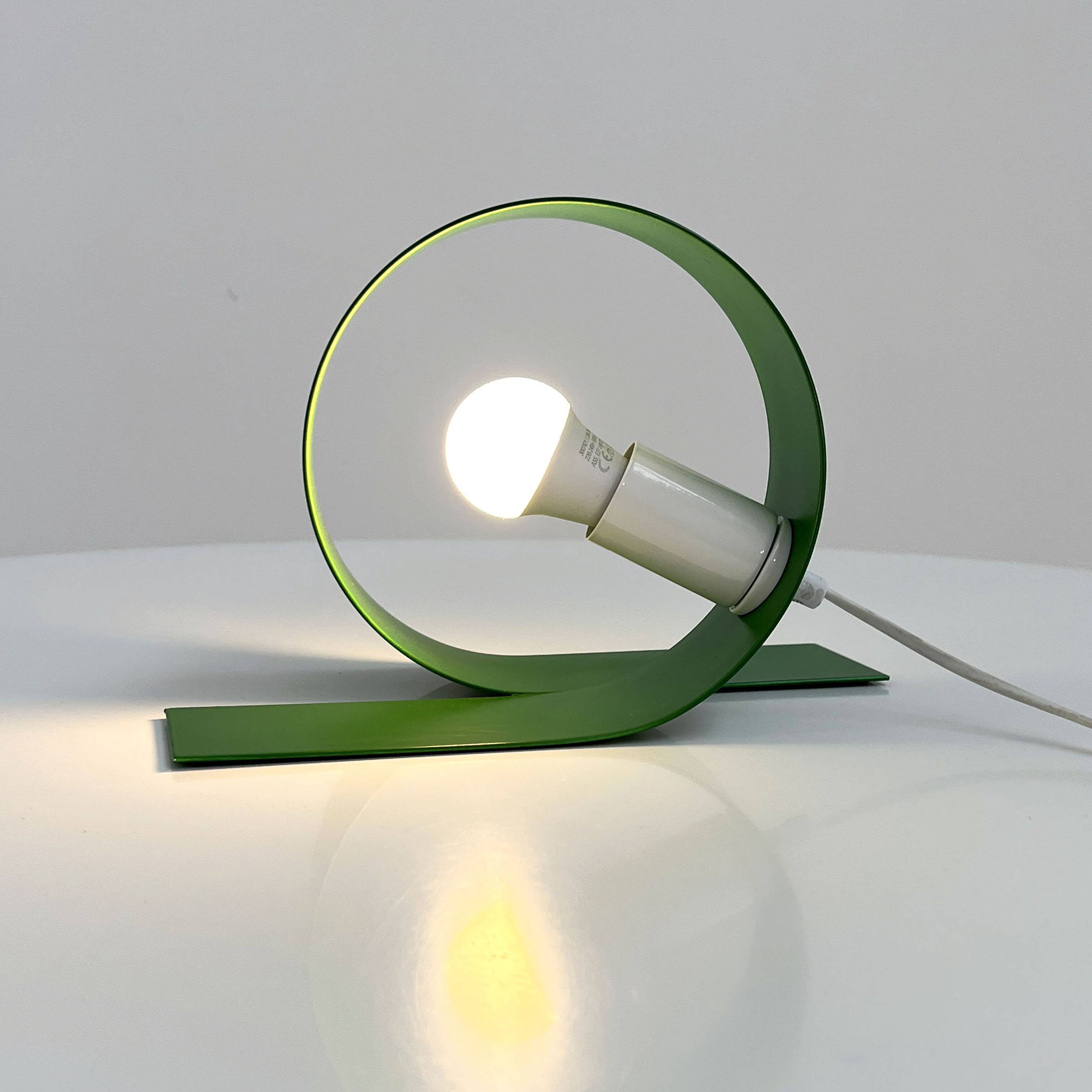 Green Loop Lamp in metal, 1980