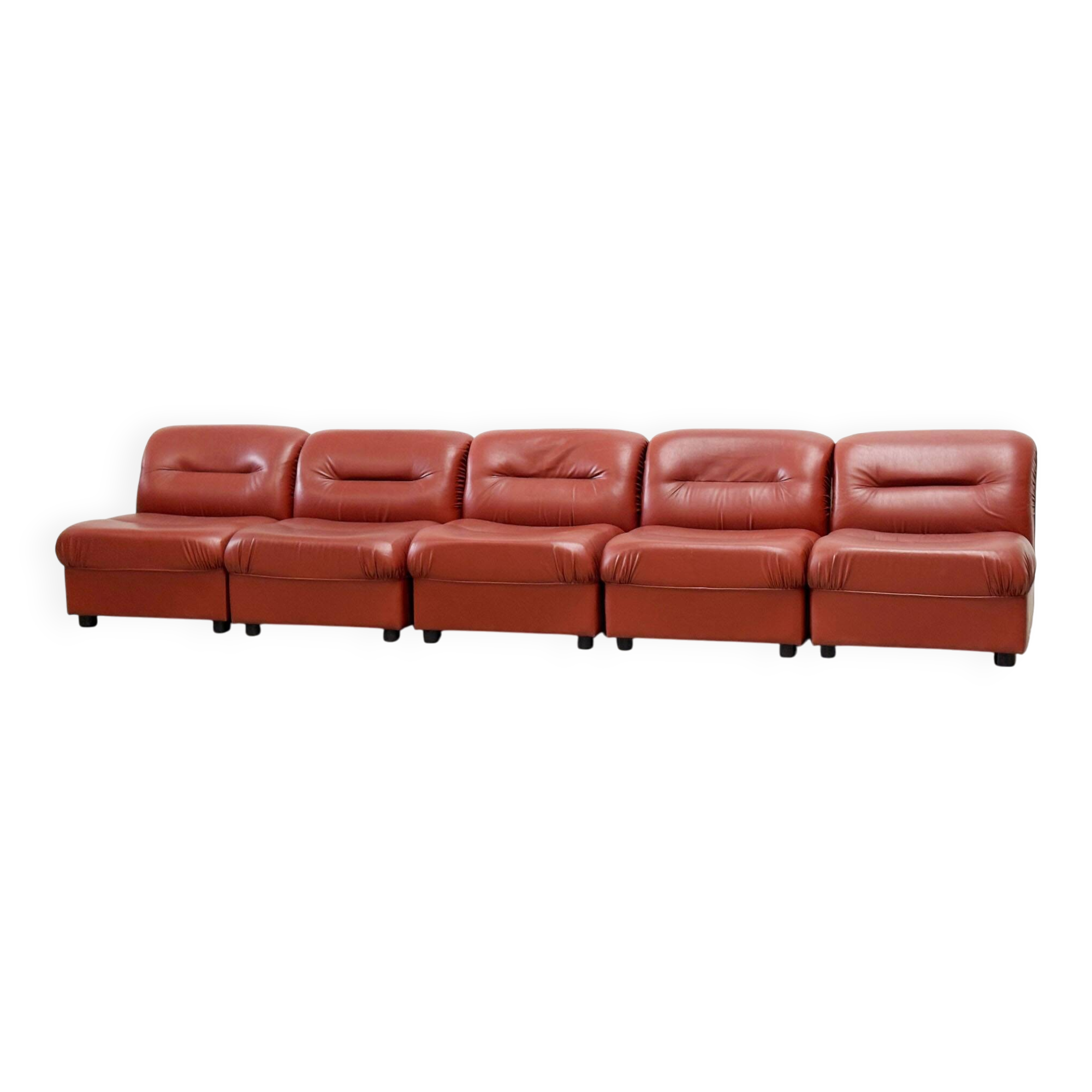 Faux leather modular Italian sofa