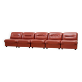 Faux leather modular Italian sofa