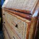 Rattan and wicker secretary chest of drawers