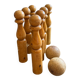 Old wooden bowling pins