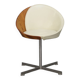 Mid-century modern round chair in teak, leather and steel, 1960s