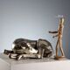 Ancient silver-plated antelope sculpture F.lli Raddi 20th Century