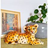 Jeune léopard en céramique italienne vintage – Années 1970