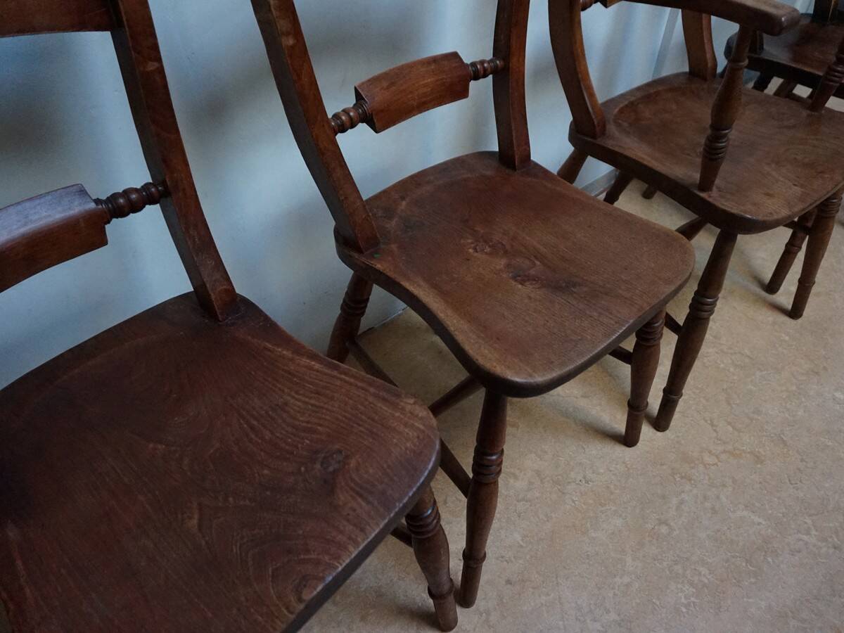 Antique Oxford Windsor chairs, 1850s set of 5