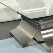 Coffee table in brushed steel 1970