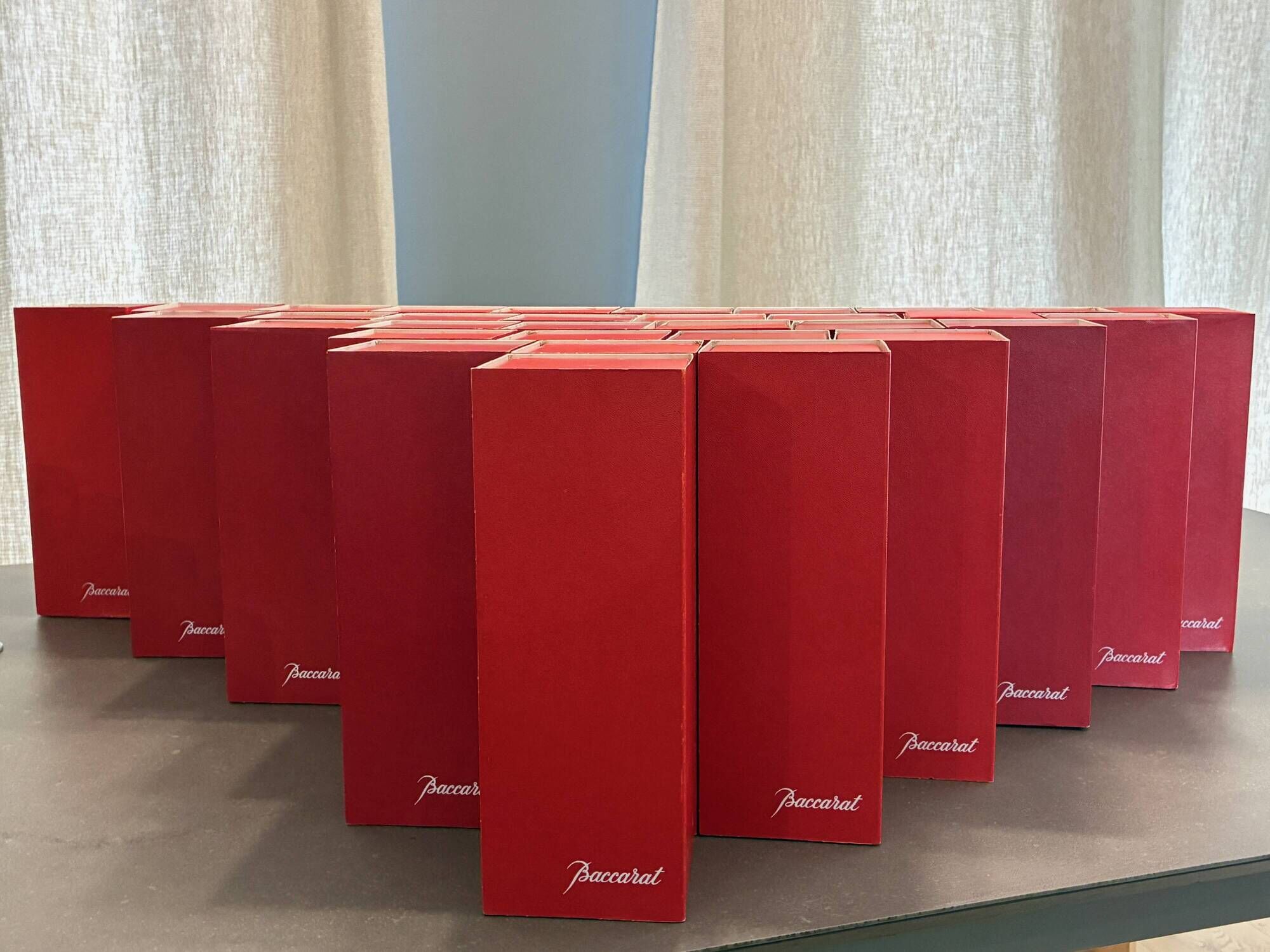 Baccarat crystal glassware service, Saint Remy model in original boxes.