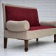 1950s, Danish sofa-daybed, red/beige furniture wool, ash wood legs.