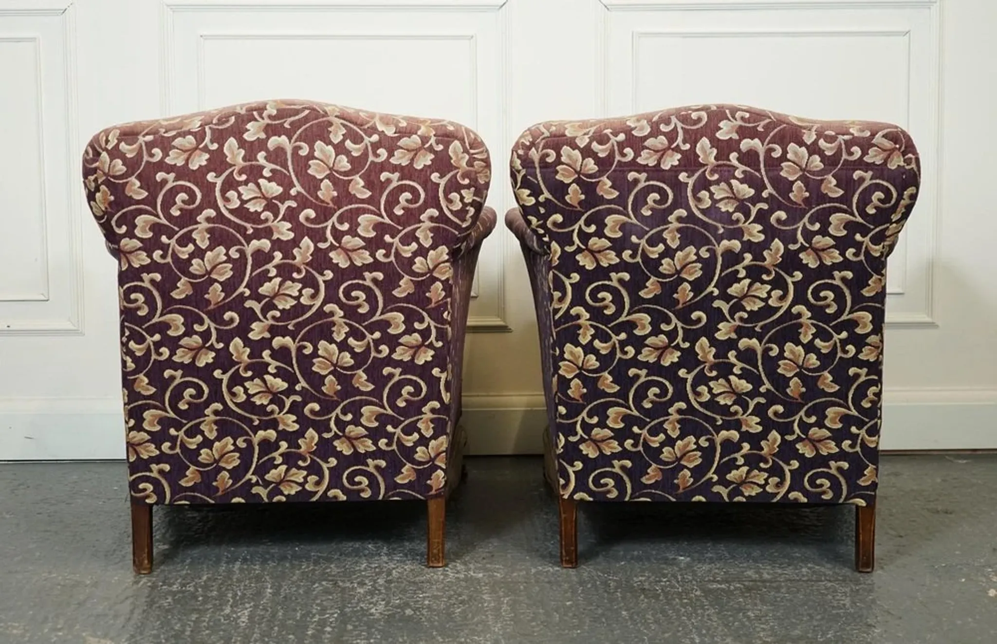 Victorian Fabric Sofa and Armchairs, Set of 3