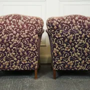 Victorian Fabric Sofa and Armchairs, Set of 3