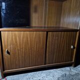 Danish teak library, display cabinet, shelves 1970