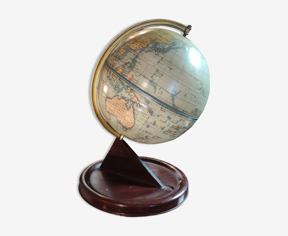 Mappemonde/globe terrestre vintage en métal