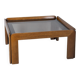 Vintage 1970s wood and glass coffee table designed by Afra and Tobia Scarpa