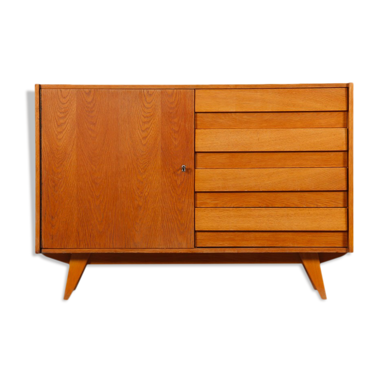 Vintage oak storage by Jiri Jiroutek, model U-458, 1960