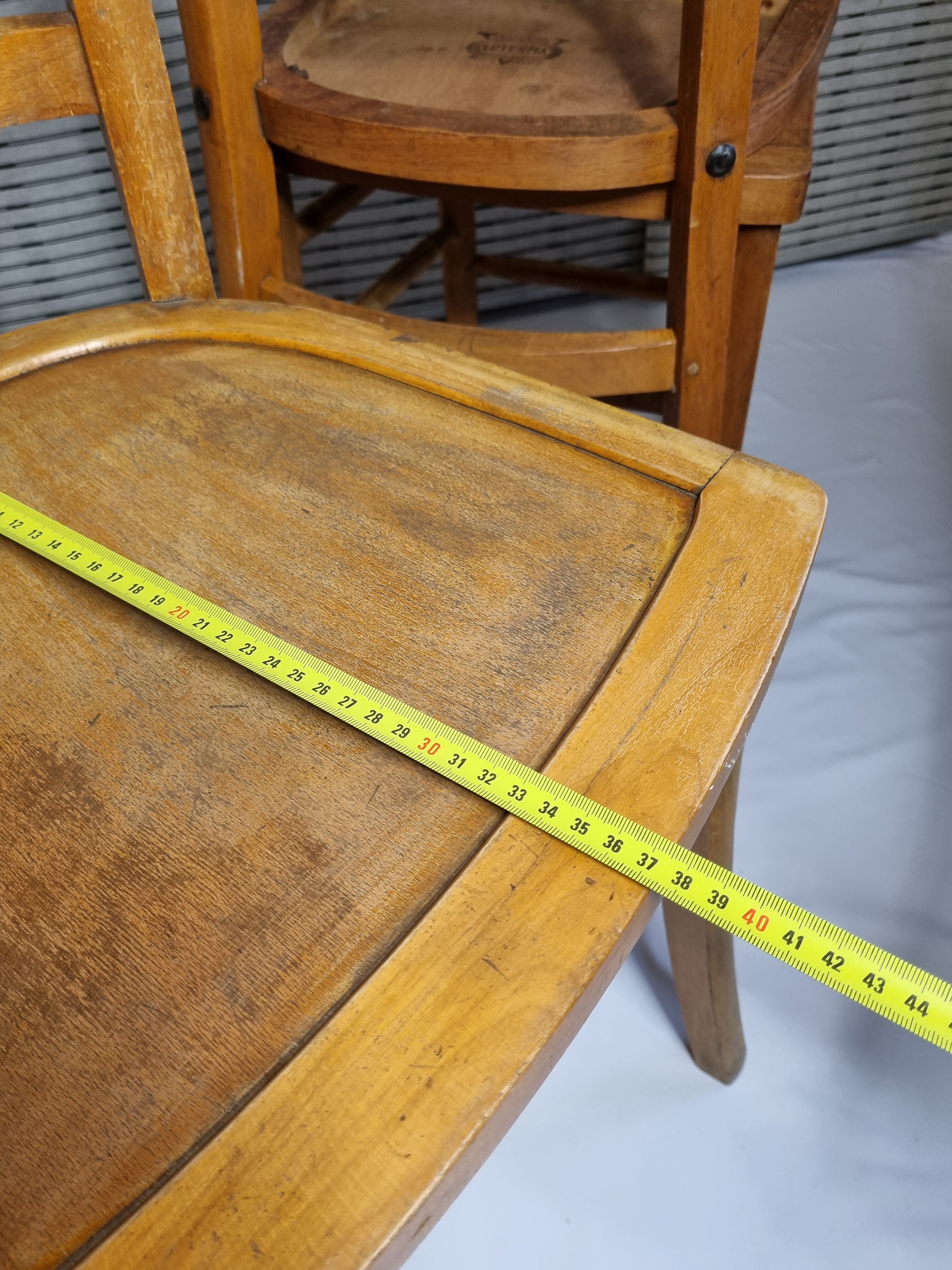 Ensemble de trois chaises bistrot vintage "Luterma", années 40/50