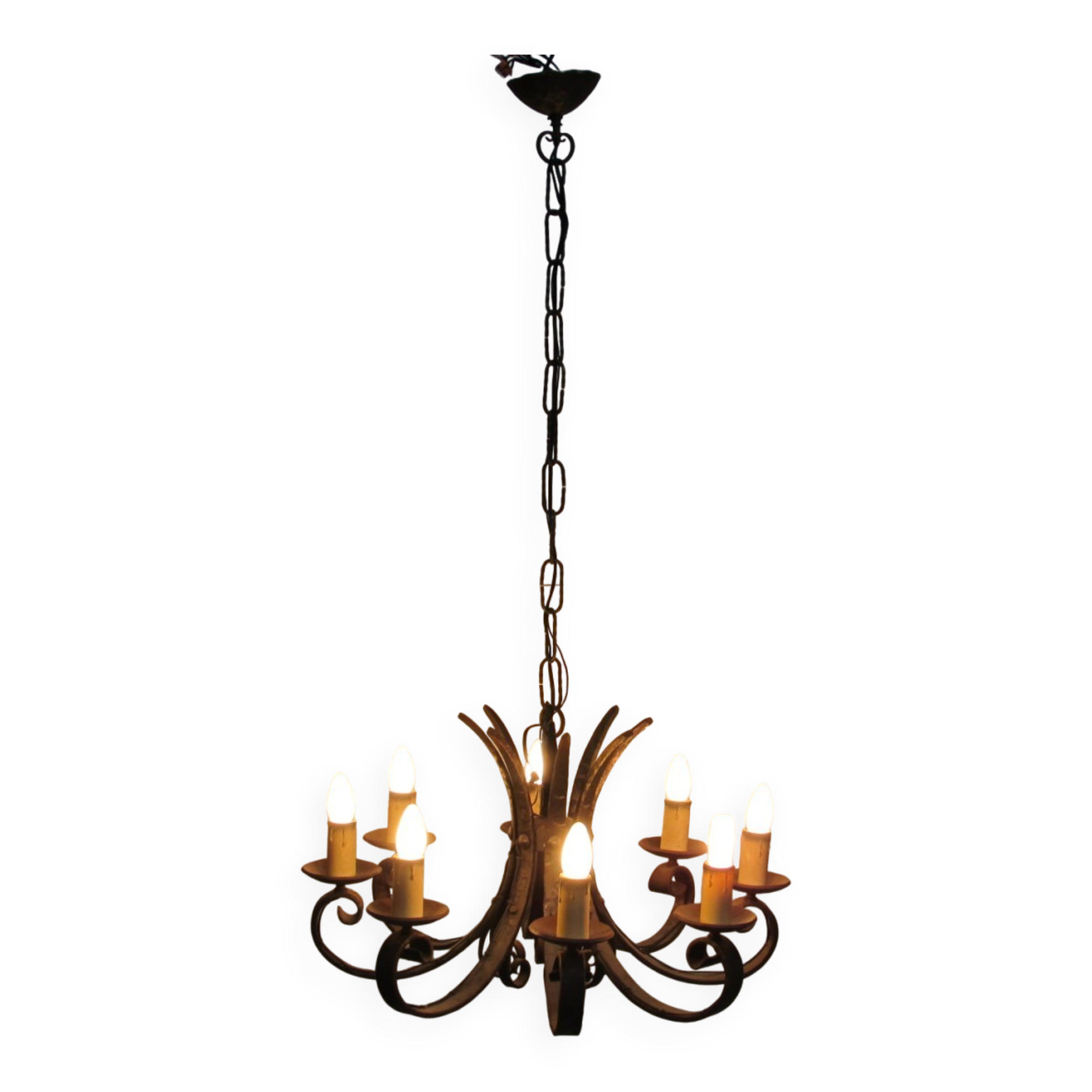 Lustre en fer forgé des années 40
