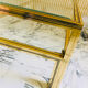 Coffee table with 2 brass and glass tops signed Pierre Vandel Paris, circa 70s.