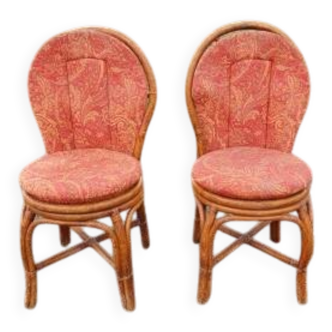 Pair of vintage rattan chairs
