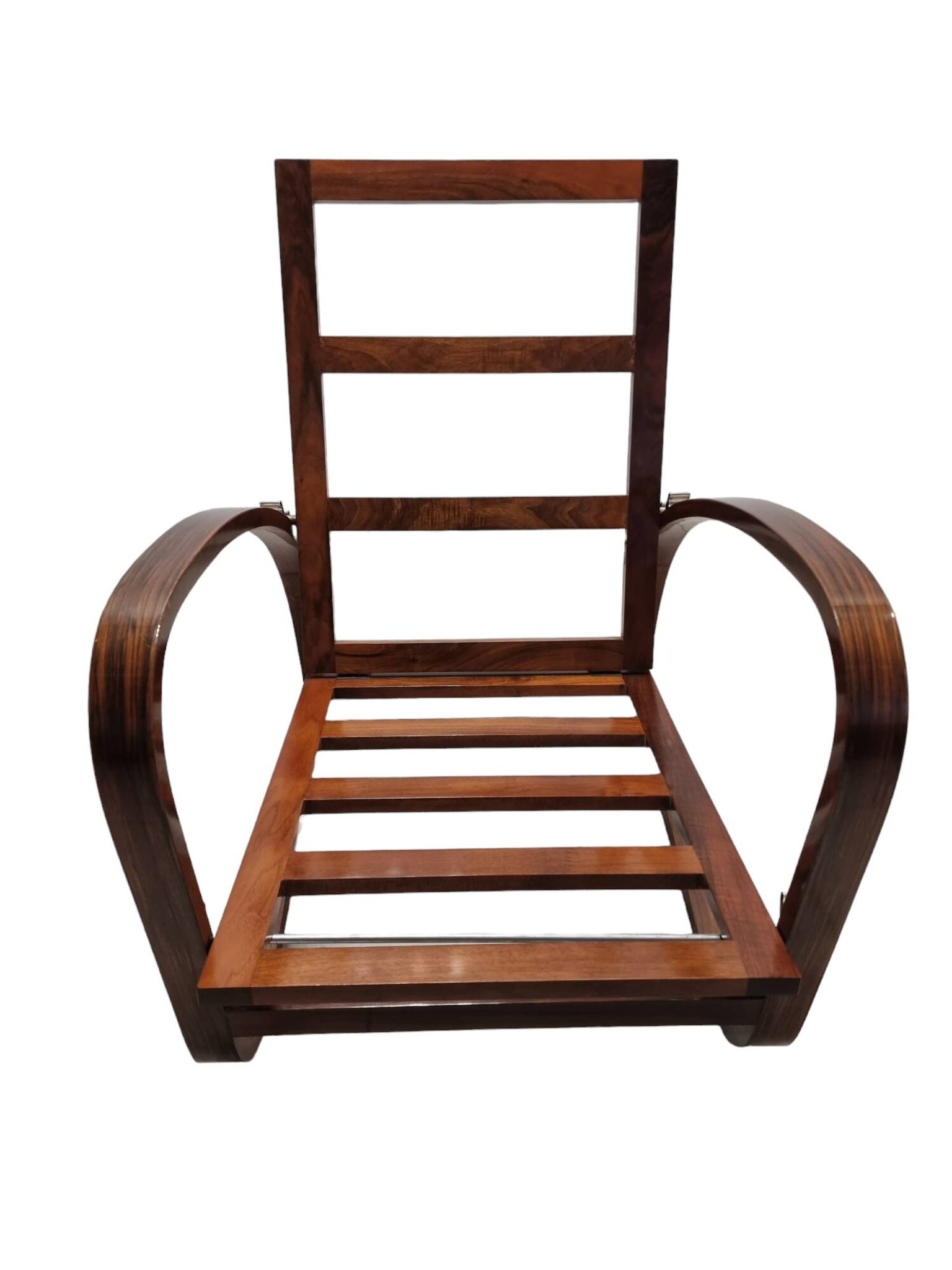 Adjustable H-70 Walnut Bentwood Lounge Chair by Jindrich Halabala, 1930s