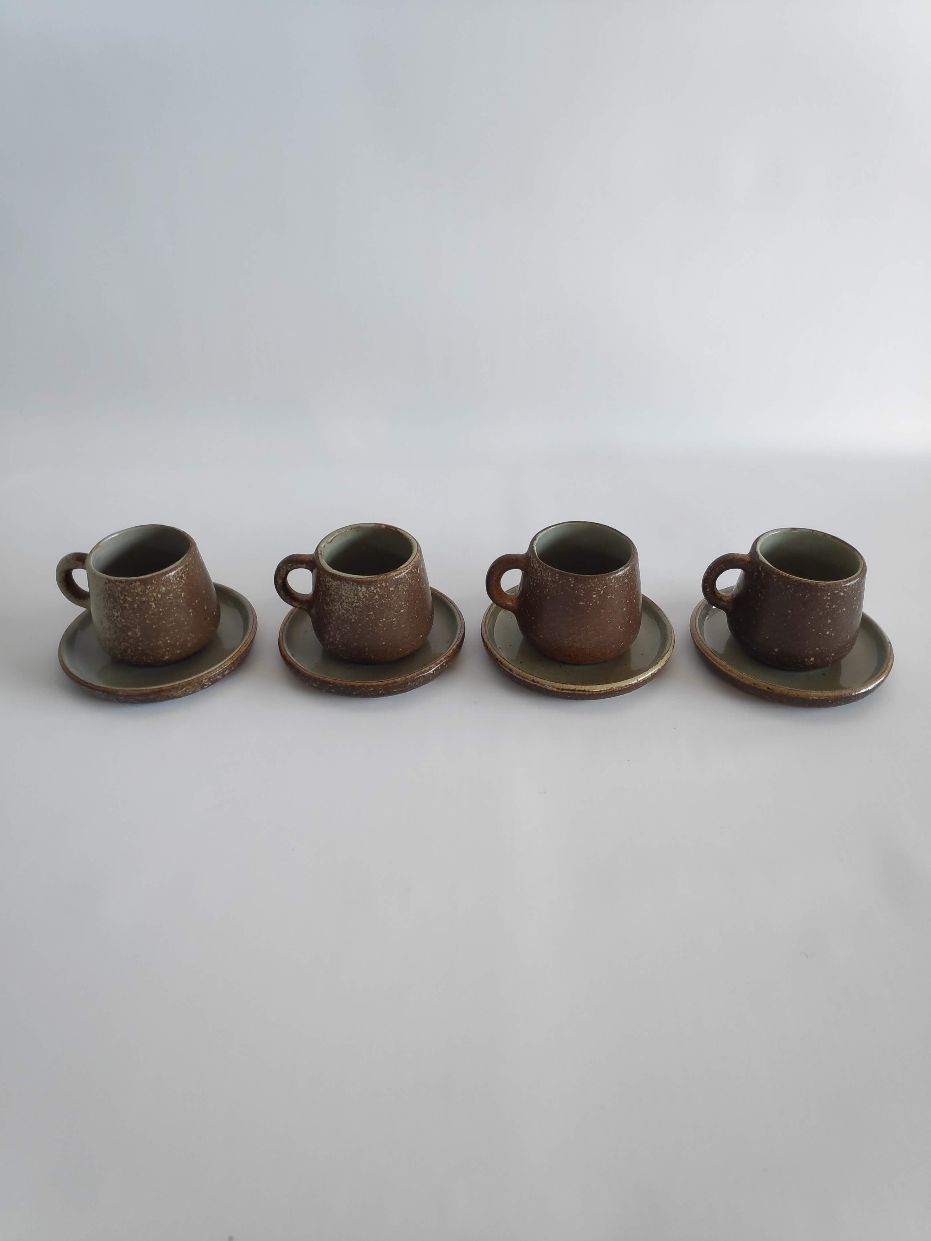 Vintage coffee service in Brown sandstone of the years 60
