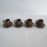 Vintage coffee service in Brown sandstone of the years 60