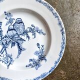 Clairefontaine - Léon Graves deep plate in iron earth, "Chardonnerets" service, late 19th century
