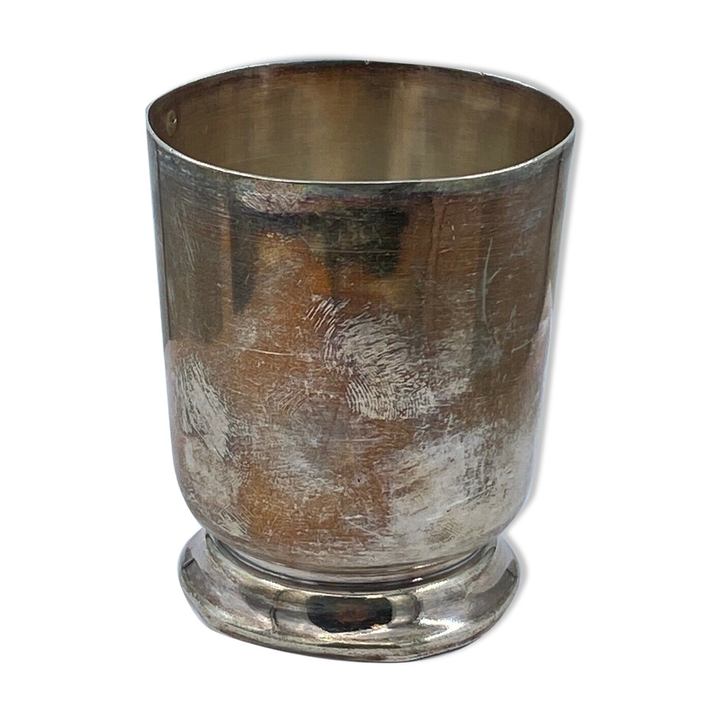 Timbale gobelet christofle en argent poinçon minerve losange Selency