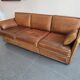 Roche Bobois vintage lounge from the 80s – cognac buffalo leather – 2 sofas + pouf